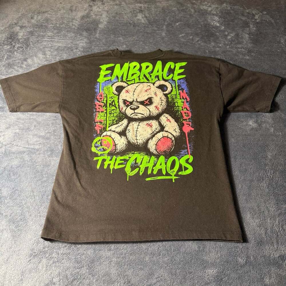 Jaqwin Embrace Chaos T-Shirt Size 14/16 Black - Picture 5 of 6